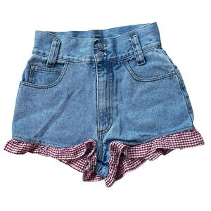 Niki-Lee Vintage Ruffle High Rise Denim Shorts